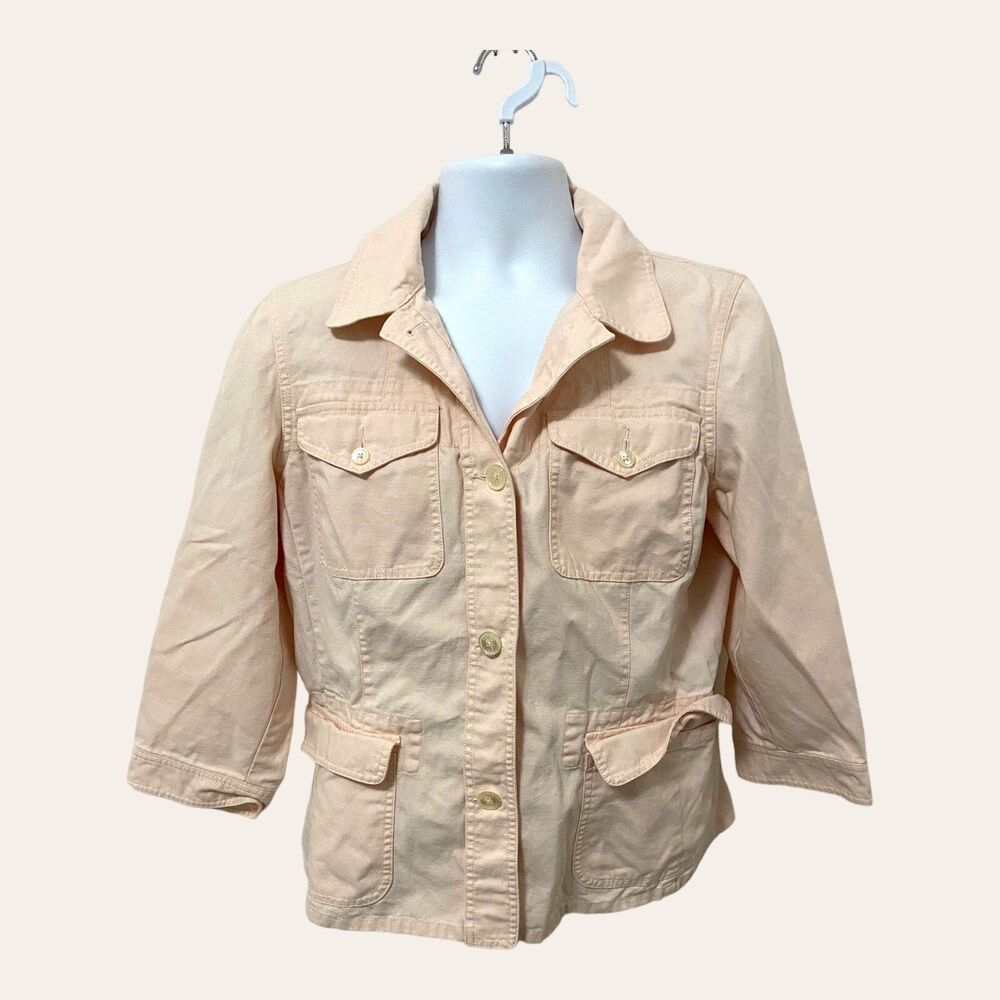 Lauren Ralph Lauren Womens Light Sport Utility Jacket Pink Sz XL Stains Flaws